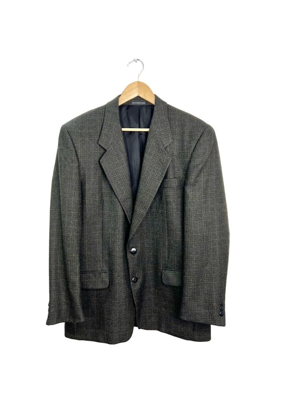 Vintage preppy academia union made Alpaca wool plaid blazer jacket 40 R